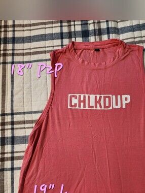 Chlkd up Chaulked up Red Crop Top Gym Crossfit. Size SMALL